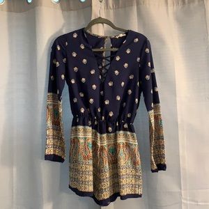 Agaci Pattern Romper